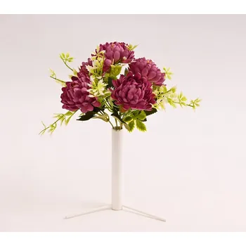 umělá květina Kytice chryzantém s plastovým doplňkem 29cm fialová