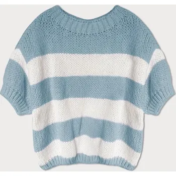 Dámský svetr Pruhovaný světle modrý dámský svetr, UNI i10_P75388_2:443_