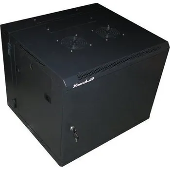 Rozvaděč XtendLan 19" dvoudílný nástěnný rozvaděč 9U 600x550, nosnost 60 kg, plné dveře, svařovaný,černý