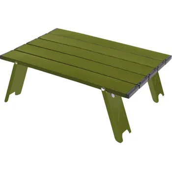 Ultralehký skládací hliníkový stolek 39,5 x 28,5 x 13 cm Kempingový přenosný stolek s nosností 10 kg a úložným vakem na cesty zelená