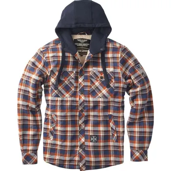 Pánská casual bunda West Coast Choppers Bunda Sherpa Lined Flannel hnědo oranžová M