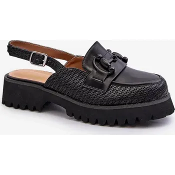 Dámské sandále Dámské sandály na plochém podpatku s ozdobou Černá D&A Velikost: 38