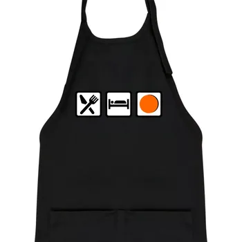Kuchyňská zástěra Eat sleep repat hokejbal v řadě - Dětská zástěra na vaření - Univerzální velikost ( Černá )