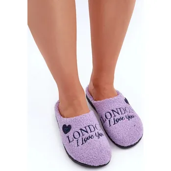 Dámská obuv Domácí obuv Dámské pantofle s nápisem a beránkovým kožíškem Inblu ET000027 Fialové 38