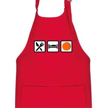 Kuchyňská zástěra Eat sleep repat hokejbal v řadě - Dětská zástěra na vaření - Univerzální velikost ( Červená )