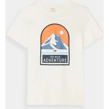 Chlapecké tričko Chlapecké triko z organické bavlny 4F - bílé Velikost: 140