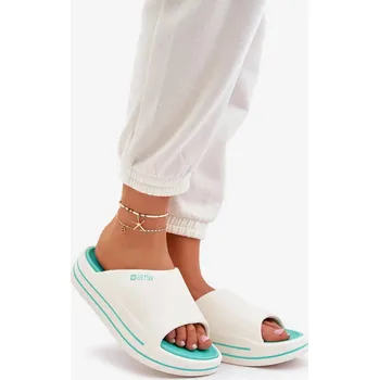 Dámská obuv Dámské pantofle na platformě Big Star – bílá/mátová Velikost: 41