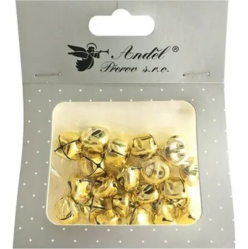 Vánoční dekorace Rolničky - 1,5 cm - zlaté - 20 ks - 2077