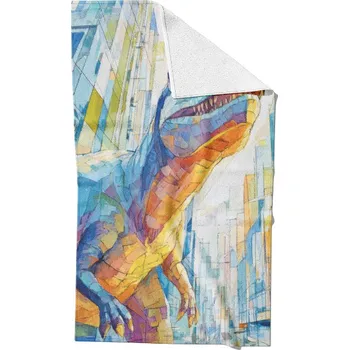 Rychleschnoucí ručník 30x50 městský dinosaurus