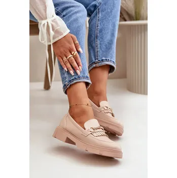 Dámské mokasíny Dámské Mokasíny S Ozdobou Eko Kožené Béžové Tialorae 40