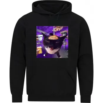 Pánská mikina Pánská mikina Brainswashed kočka (Velikost: 5XL, Barva: Černá)