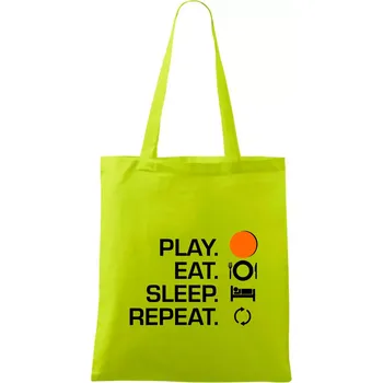 Hokejbal - Play eat sleep repeat - Taška bavlněná - 42 x 38 cm ( Limetková )