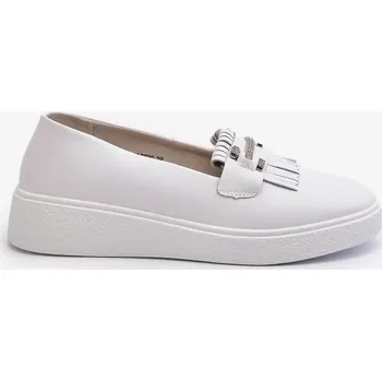 Dámské mokasíny Lehké dámské kožené mokasíny na platformě, bílá S.Barski Velikost: 37