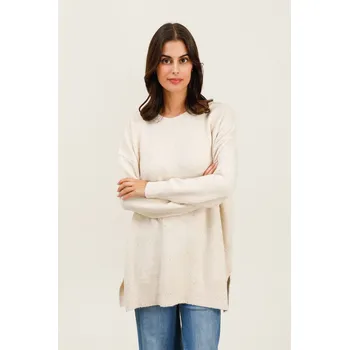 Dámský svetr Dámská tunika s lurexem 6517 barva: červená-bordó