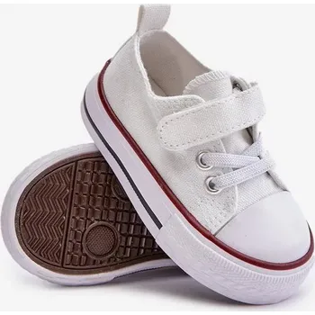 Chlapecké tenisky Dětské Plátěné Tenisky Na Suchý Zip Bílé Daloma 19
