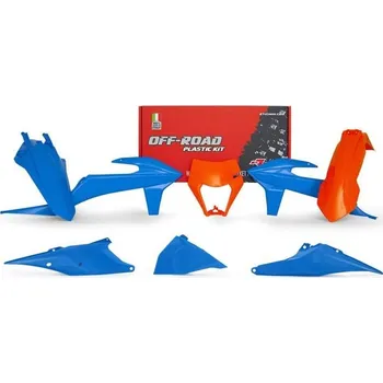 RACETECH Plastic Kit Orange/Blue KTM R-KITKTM-CL0-520
