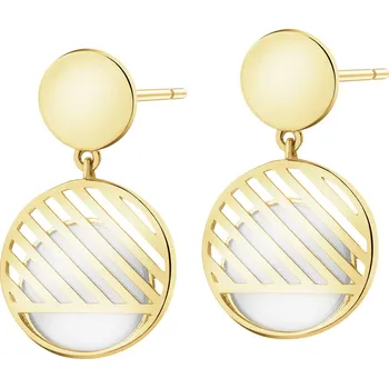 Náušnice Zlaté náušnice s perletí AP541-8978 žluté zlato