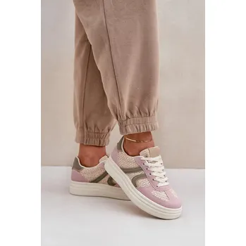 Dámské tenisky Dámské tenisky s pleteným vzorem na platformě vícebarevné Lesida 36