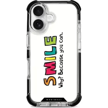 Pouzdro na mobilní telefon Odolný obal Mobiwear Elite Bumper MagSafe iPhone 16 – Smile D073D - VÝPRODEJ (Odolné pouzdro Mobiwear Elite Bumper MagSafe pro Apple iPhone 16 – motiv Smile D073D, zvýšená ochrana, výroba ve Štětíně)
