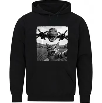 Pánská mikina Pánská mikina Selfie Kočky a Útok Bombardina (Velikost: 5XL, Barva: Černá)