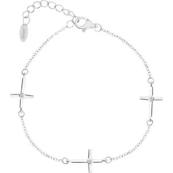 Náramek Stříbrný náramek se zirkony - kříže - AP541-8736