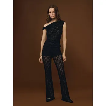 Úpletové kalhoty do zvonu - XS - House - černá - 800EA-99X