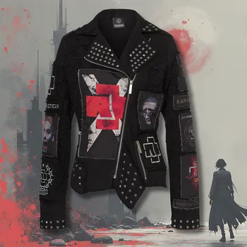 Rammstein bunda, Metal Patches Zip BP Black, dámská M