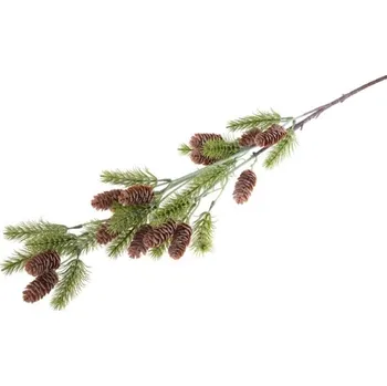 Vánoční dekorace Přízdoba Větvička 95cm Jehličí s šiškami