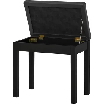 Taburet Klavírní lavice s úložným prostorem, 55 x 34 x 50 cm | černá
