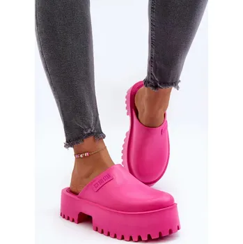 Dámské žabky Dámské pantofle na platformě Big Star - fuchsia Velikost: 37