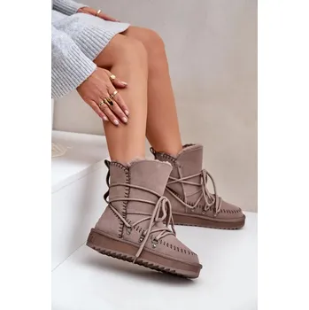 Dívčí sněhule Dámské sněhule z přírodní semiše D.Franklin DFSH375004 Taupe 39