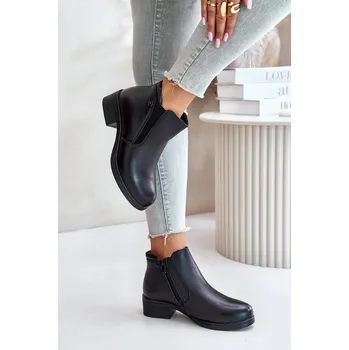 Dámská zimní obuv Kotníkové boty s nízkým svrškem zateplené kožíškem Vinceza černé Velikost: 40