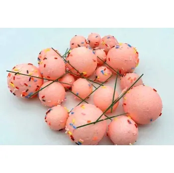 Jedlá dekorace na dort Dortisimo Zápich do dortu Koule lososové glitterové s ozdobami různé velikosti (20 ks)