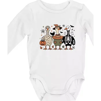 Halloweenské kachny - Body kojenecké s dlouhým rukávem - Dlouhý r. do 3 měs ( Bílá )