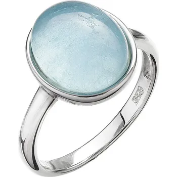 Oblečení a móda Evolution Group Stříbrný prsten ovál s akvamarínem 15024.3 Velikost: 56 (průměr 17,8mm)
