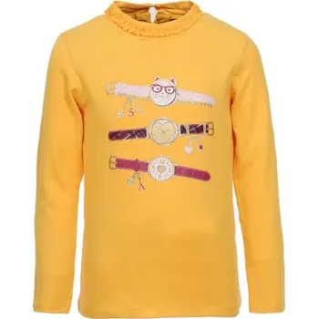 Dívčí tričko GLO-STORY hodinky dlouhý rukáv žluté Barva: Žlutá, Velikost: 122