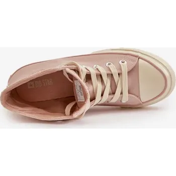 Dámské tenisky Dámské Zateplené Tenisky Z Eko Kůže Růžové Big Star Velikost: 37
