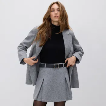 Dámská sukně Reserved - Mini sukně s příměsí vlny - světle šedá - 090GG-09M - 090GG-09M-M