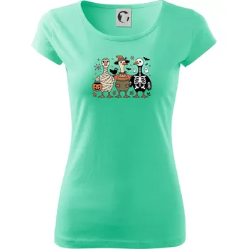 Dámské tričko Halloweenské kachny - Dámské triko Pure - XS ( Mátová )