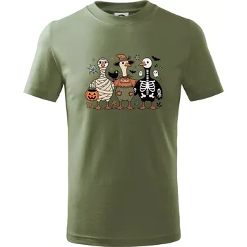 Chlapecké oblečení Halloweenské kachny - Tričko dětské bavlněné - 158 cm/12 let ( Khaki )
