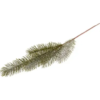 umělá květina Přízdoba Větvička 48cm Smrková, zasněžený