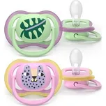 Philips AVENT Šidítko Ultra air růžová/zelená 6-18m obrázek dívka, 2ks