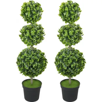 umělá květina Sada 2 umělých zimostrázů, 100 cm | zelené