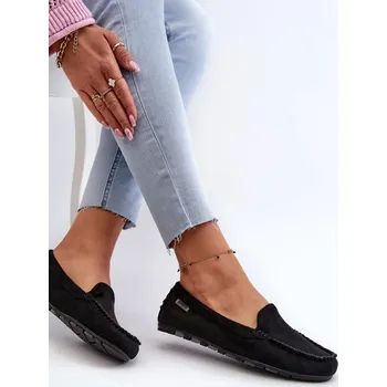 Dámské mokasíny Dámské mokasíny vyrobené z Eco Suede Black Amrutia 36
