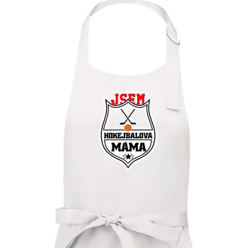 Kuchyňská zástěra Jsem hokejbalová máma - Dámská zástěra na vaření - Univerzální velikost ( Bílá )