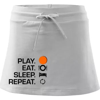 Dámská sukně Hokejbal - Play eat sleep repeat - Sportovní sukně - two in one - XL ( Bílá )