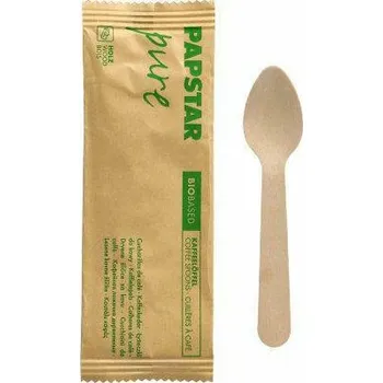 Jednorázové nádobí Dřevěná dezertní lžička Pure 110mm 50ks