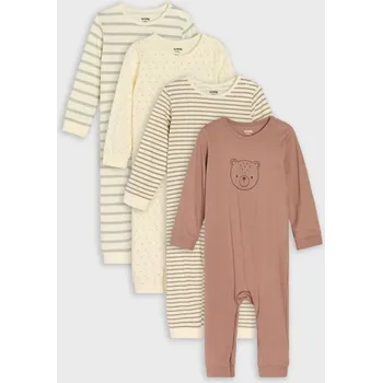 Kojenecký overall Sinsay - Bavlněný kojenecký overal 4 pack - krémová - 150FT-01X - 150FT-01X-62