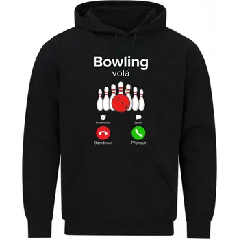 Pánská mikina Pánská mikina Bowling volá Phone Call (Velikost: 5XL, Barva: Černá)