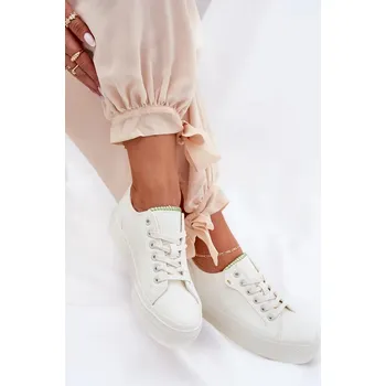 Dámská obuv Dámské tenisky na platformě z ECO kůže Big Star – bílé Velikost: 39